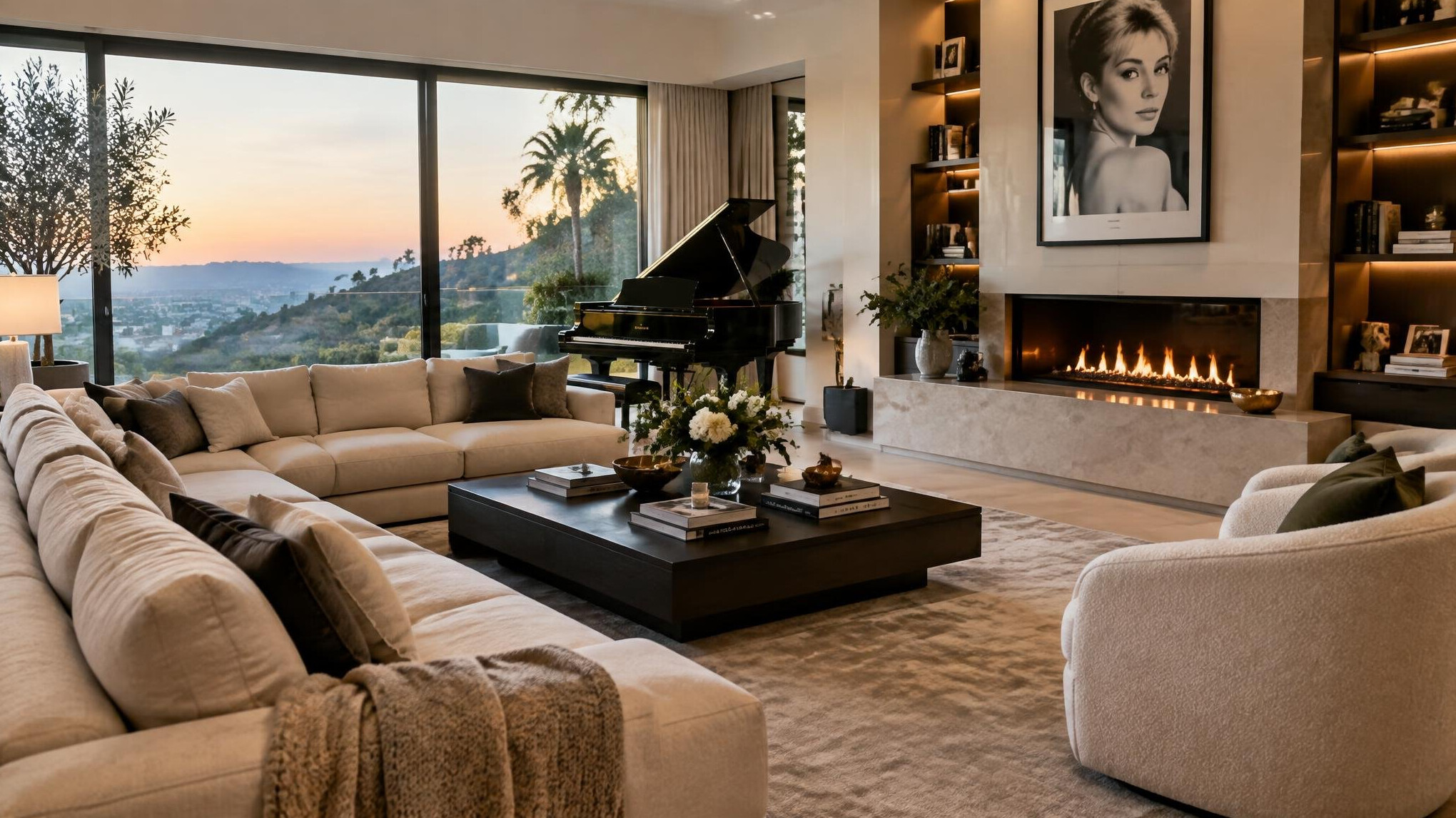 intimate celebrity home living room