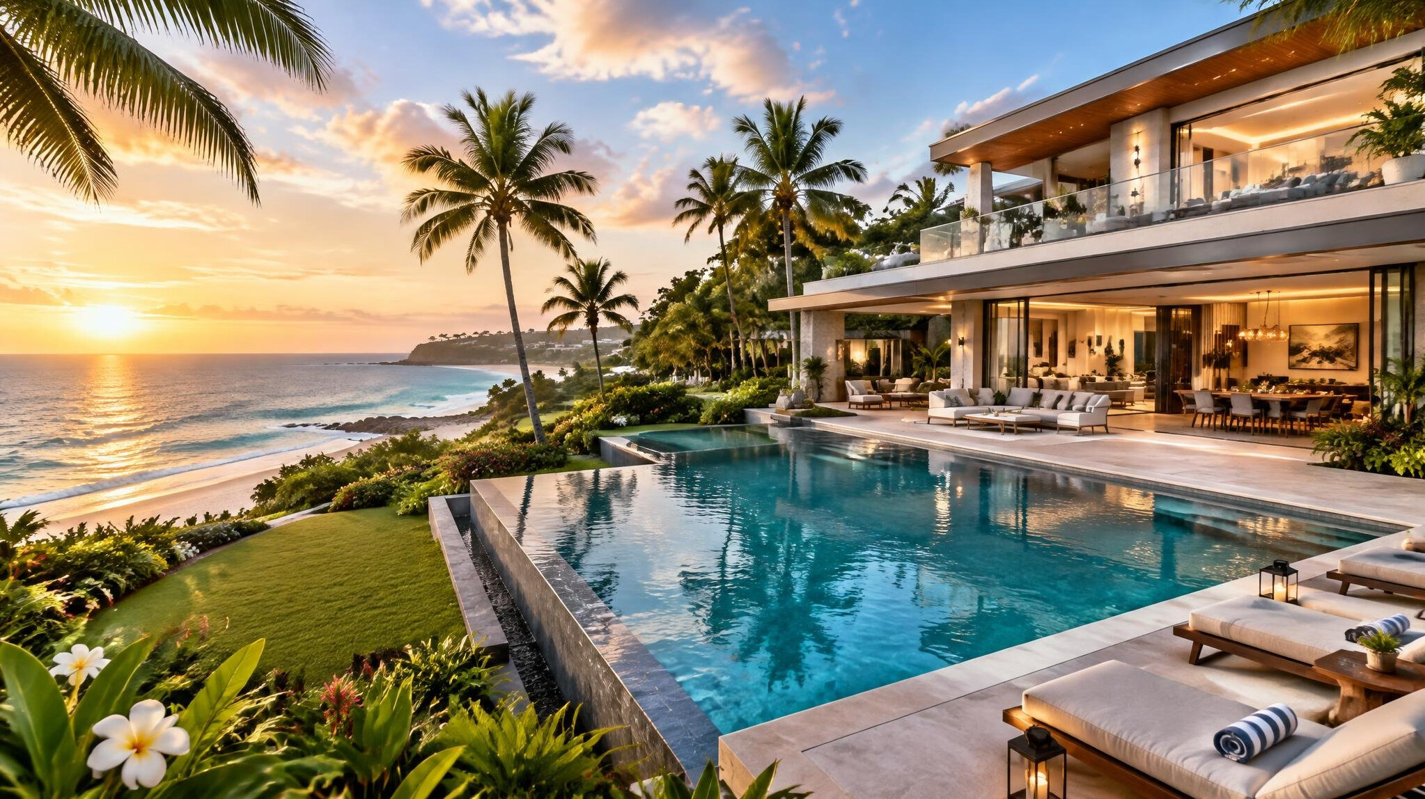 celebrity villa pool view